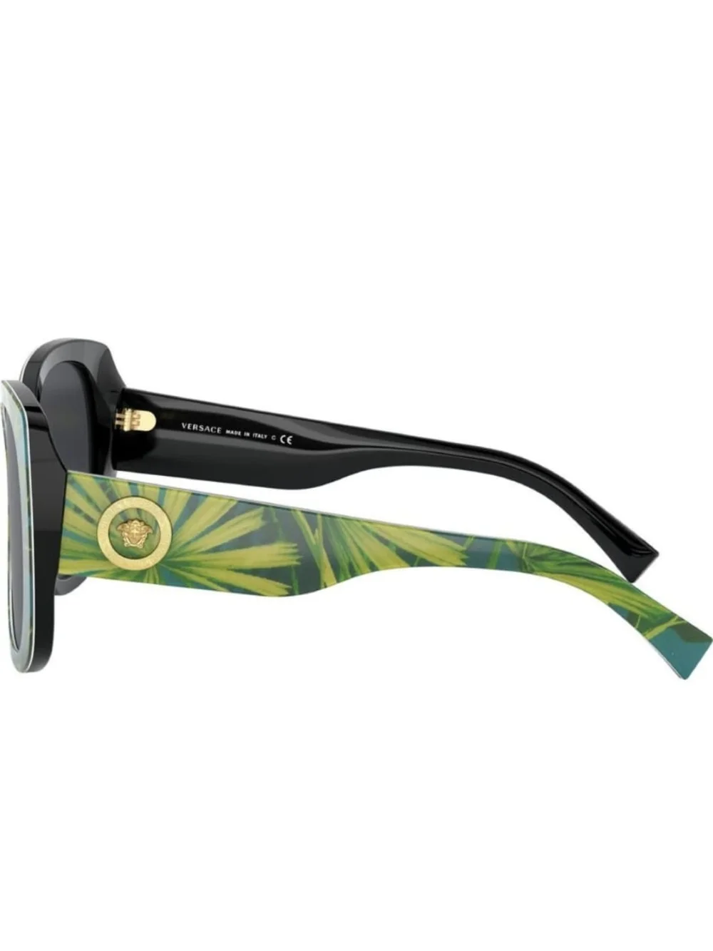 Versace Green Tropical Print Women's Sunglasses with Dark Lenses